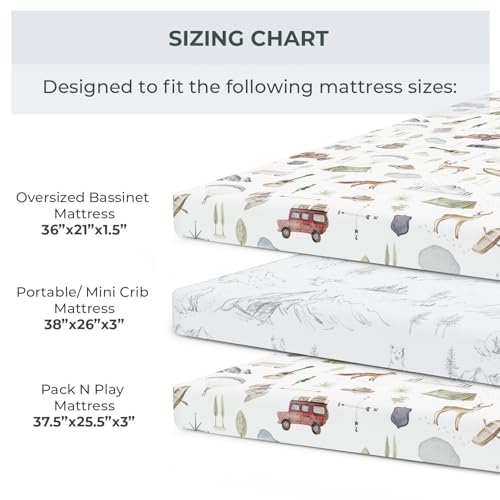 Pobi Baby Pack N Play Sheets for Boys, 2-Pack, Cotton Blend (Explore) | Playard Sheet, 2-Pack, Graco 38x26, Cotton, Mini Crib Sheet, Soft, Snug, Safe, Pack n Play, Playpen, Travel, Machine Wash - color: Explore