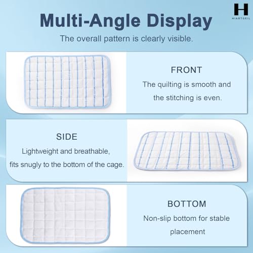 8 Pack Small Animal Cooling Mats, 17 x 11.6 Inch Washable Rabbit & Guinea Pig Cage Pads, Soft Pet Mats for Carrier, Crate and Travel