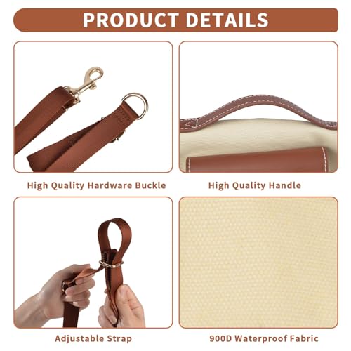 Wakytu Dog Lift Harness Dog Carrier VES Harness Adjustable Leash with Small Puppy Treat Bag,Fits Most Cars,L | stylish puppy sling carrier with handle & pocket,adjustable leash,walking & travel - color: 1.0 White, size: Large(11-16 LBS)