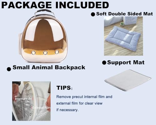 Portable Small Animal Backpack Travel Breathable Pet Carrier Bag Cages for Guinea Pig, Rabbit, Bearded Dragon, Squirrel, Tortoise, Bird, Lizard, Sugar Glider - color: Polarized