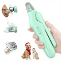 2 in 1 Dog Nail Clippers & Cat Nail Clippers Trimmers for Large Medium Small Dogs Cats Claw Trimmer Quick Sensor and Safety Guard USB Rechargeable Dogs Nail Trimmer with Catcher & 2 LED Lights - color: Green