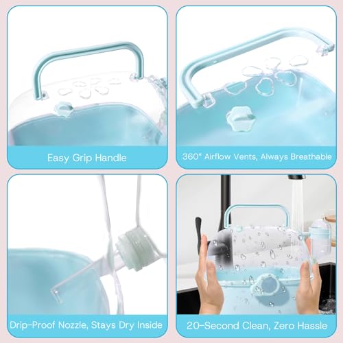 Portable Hamster Carrier Cage for Travel - Acrylic Small Animal Cage with Ventilation Holes,Escape-Proof Hamster Travel Cage for Outdoor Picnics, Vet Visits(Blue) - color: Blue