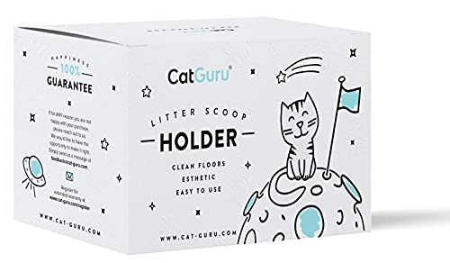 CatGuru Premium Cat Litter Scoop Holder – Heavy-Duty Scooper Storage Caddy, Scoop Stand for Kitty Litter Box, Fits Most Cat Litter Scoops (Black) - color: Black