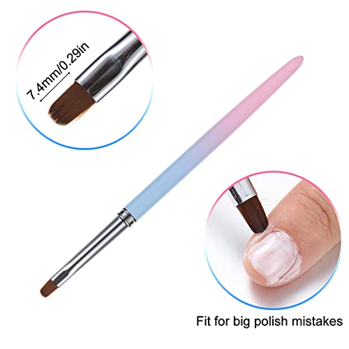 Nail Art Clean Up Brushes,Nail Brushes for Cleaning Polish Mistakes on the Cuticles, Acetone Resistant Nail Brush, Fingernail Cleaning Brushes for Nail Art and Designs (2 Pcs Round&Angled) | Clean Up Brushes with Round and Angled Tips for Polish Mistakes,