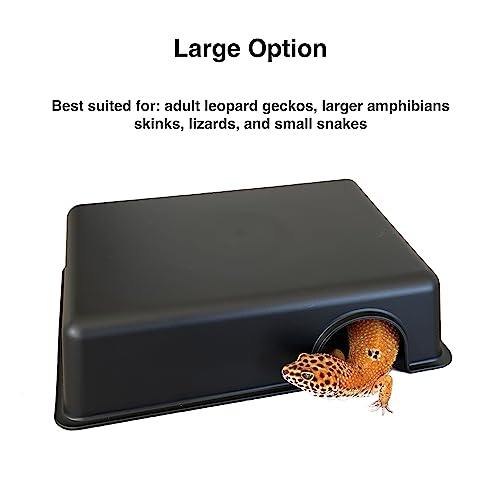 Reptile Hide Box, Small Animal Hideout, Plastic Hide cave for Leopard Geckos, Small Snakes, Juvenile Ball Pythons, Lizards, hognose Snakes, cornsnakes (Large) - style: Large
