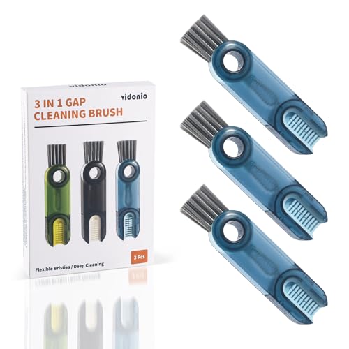 3 in 1 Cup Lid Gap Cleaning Brush Set, Multifunctional Insulation Bottle Cleaning Tools, Mutipurpose Tiny Silicone Cup Holder Cleaner, Home Kitchen Cleaning Tools (3Pcs Blue) - color: Blue
