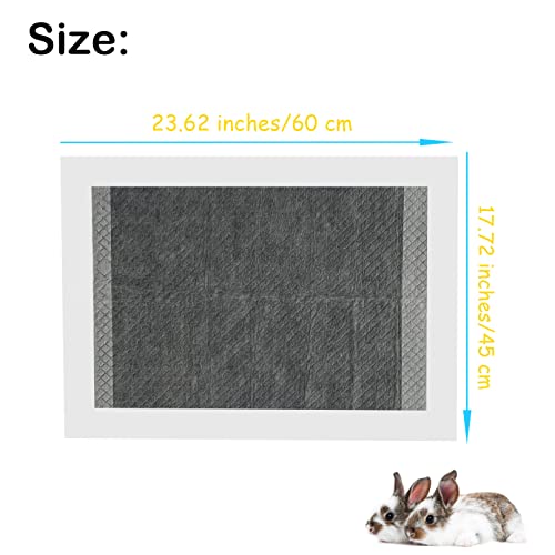 Disposable Rabbit Pee Pads,50PCS 17"x22" Pet Pees Pad,Cage Black Carbon Liner,Super Absorbent Leak Proof Cushion Reduce Odor Bunny Training Accessories for Kitten Puppy Hamster Hedgehog(Gray) - size: 【22.0 x 17.0 in】
