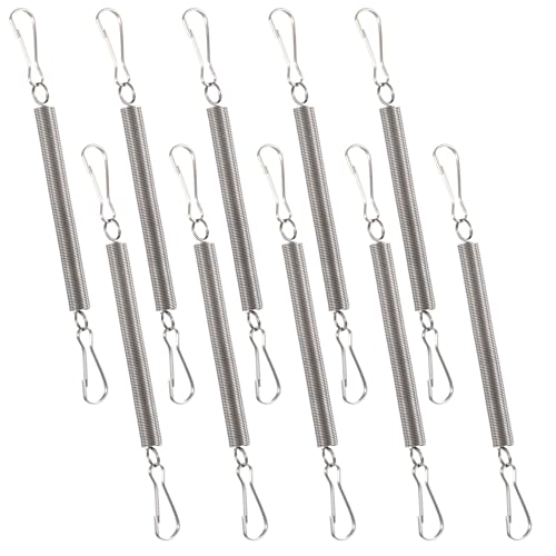 10 Pcs Extension Spring with 2 Clips for Rabbit Water Bottles Metal Wire Cage Accessories for Small Animal Water Bottles, Rabbit/Hamster/Guinea Pig Dispenser Holder, Drinking Supplies (3.1 inch/8 cm)
