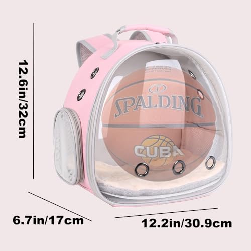Portable Small Animal Backpack Travel Breathable Pet Carrier Bag Cages for Guinea Pig, Rabbit, Bearded Dragon, Squirrel, Tortoise, Bird, Lizard, Sugar Glider - color: Pink