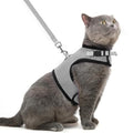 PUPTECK Soft Mesh Cat Vest Harness and Leash Set Puppy Padded Pet Harnesses Escape Proof for Cats Small Dogs Rabbits Bunny - color: Grey, size: L(NECK 8.5"-10.5", CHEST 12.5"-15", 6-10 lbs)
