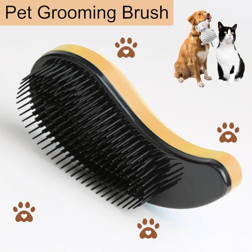 Puppy Brush, Soft Dog Brush for Grooming, Puppy Hair Remover Brush Comb, Grooming Tool for Poodles,Teddy, Yorkies, Maltese, Shih Tzu, Chihuahua, Gold - color: Gold