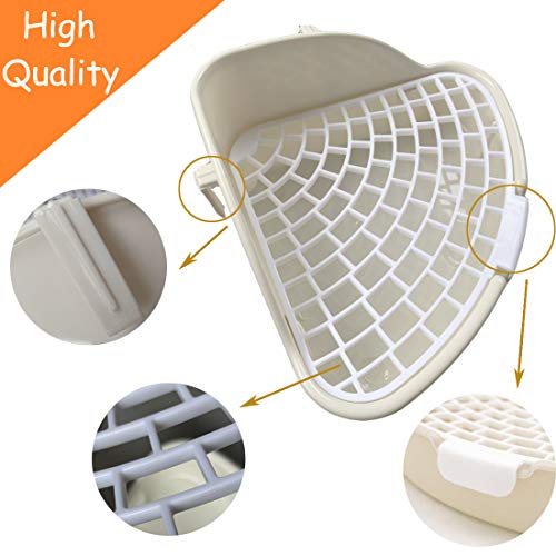 Hamiledyi Triangle Potty Trainer Corner Bunny Toilet Plastic Pet Pan Guinea Pig Litter Bedding Box for Baby Rabbit Guinea Pig Hamster Chinchillas Ferret Small Animals(White) - color: White