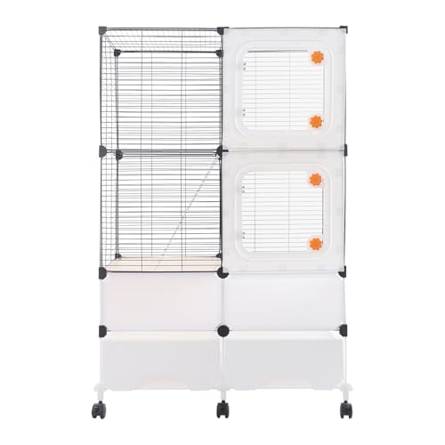 Animal Cage, 3 Tier Pet Play Paradise Large Capacity Pet Cage Ferret Cage Chinchilla Cage Small Animal Habitat for Squirrels, Sugar Gliders, Chinchillas, Degus, Hamsters (Black) - color: Black