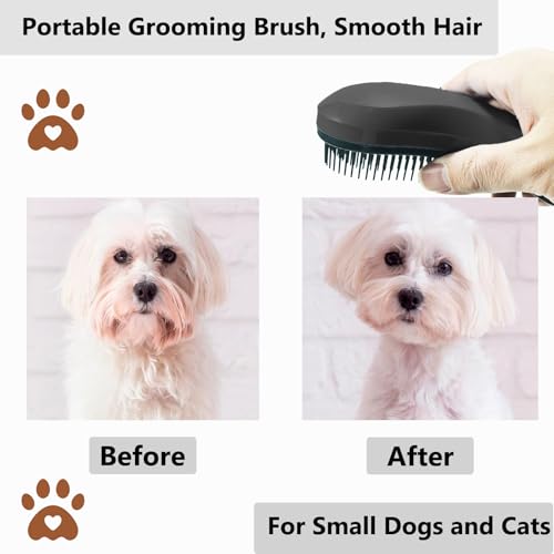 Puppy Brush, Soft Dog Brush for Grooming, Puppy Hair Remover Brush Comb, Grooming Tool for Poodles, Teddy, Yorkies, Maltese, Shih Tzu, Chihuahua, Black - color: Black