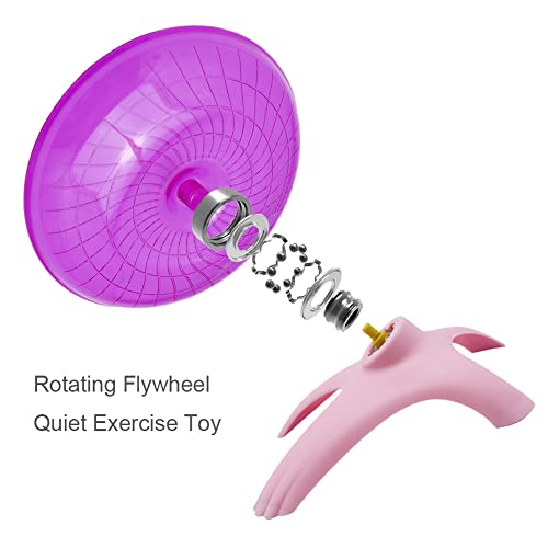 Litewood Small Hamster Wheel Hermit Crab Wheel Small Animal Flying Saucer Spinner Silent Running Exercise Toy Cage Tank Accessory for Dwarf Hamster Gerbil Mouse Rat Mice Hermit Crab (Pink) - color: PINK