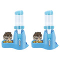 Wontee 3 in 1 Hamster Water Bottle Small Pet Automatic Water Dispenser with Food Container Base Hideout for Dwarf Hamster Mice Gerbils, 2 Pack (Blue, 125ML) - color: Blue, size: 125ML
