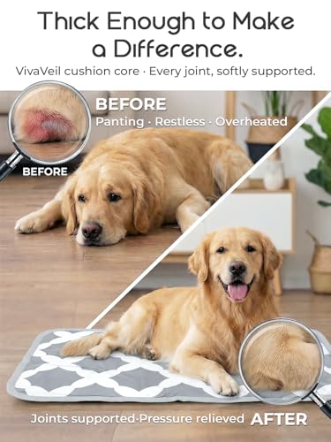 Cooling Mat for Dogs,Stylish Patterns,Self Cooling Indoor Outdoor | Instant Cooling,No Gel,100%Non-Toxic,Claw-Proof,Anti-Slip,Washable,for dog creat,dog bed,Gray S - color: Grey, size: 23"x18"(Small)