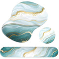 Ergonomic Mouse Pad with Wrist Rest and Keyboard Wrist Rest, Gel Mousepad and Wrist Rest for Computer Keyboard, Pain Relief, Non-Slip PU Base, Mouse Pad Wrist Support for Gaming, Blue Green Marble - color: Cyan Marble
