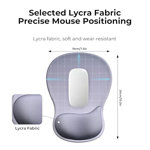 EooCoo Mouse Pad with Gel Wrist Rest, Ergonomic Mousepad Wrist Alignment | Middle Concave Design for Natural Wrist Alignment, Non-Slip Base Mousepad, Carpal Tunnel Relief, Office Desk Accessories - color: Grey