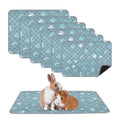6 Packs Washable Guinea Pig Cage Liners with with Paw Print, Waterproof Guinea Pig Pee Pads Reusable Absorbent Bedding Anti Slip Mats for Small Animals Bunny Rabbit Hamster (Blue, 24 x 18in) - size: 24 x 18in / 6 Packs