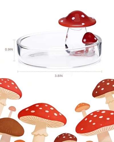 Niteangel Hamster Feeding & Food Bowls: Mushroom Glass & Chew-Resistant | Easy to clean & Stable Food Dish Feeding Bowls for Dwarf Syrian Hamsters Gerbils Mice Rats or Other Similar-Sized Small Pets - size: Feeding Bowl