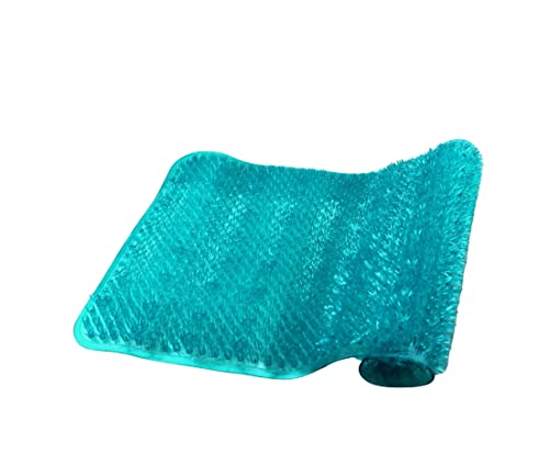 Dependable Industries Inc. Essentials Grass Bathmat Textured Spa Quality Foot Scrubber Bathroom Tub & Bath Mat Anti-Slip 24.5" x 13.5" Turquoise (Pack of 2) - size: 24.5" x 13.5" (Pack of 2)