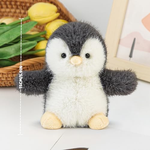 Cute Penguin Stuffed Animal Plushie Soft Plush Gift for Kids 6” | Palm-Sized Penguin Plush Toy, Desk Decor, Birthday Christmas Valentine’s Day Gift for Girls Boys Girlfriend Boyfriend - color: Penguin