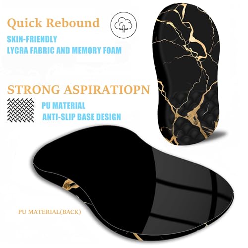 Ergonomic Mouse Pad Wrist Support,Black Barble Wrist Rest Mousepad for Carpal Tunnel Pain Relief,Integrated Memory Foam Slope Massage Bulge Design - color: S-01