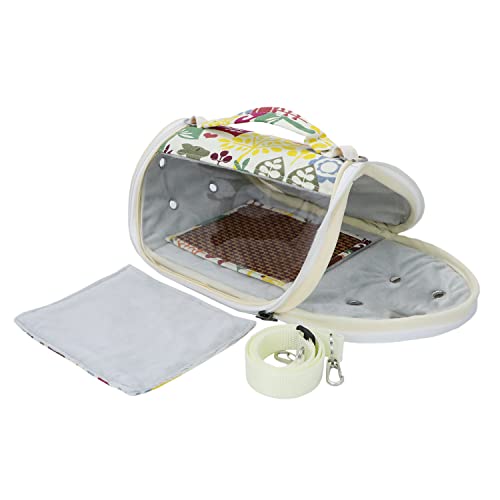 Wontee Small Pet Carrier Hamster Carrier Bag Portable Travel Carrier for Hamsters Mouse Baby Guinea Pig Hedgehog Sugar Glider Small Birds (M, Yellow Zoo) - color: Yellow