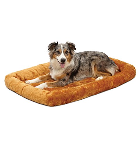 MidWest Homes for Pets QuietTime Dog Bed – Cinnamon Faux Fur Bolster, Ultra-Soft and Machine Washable, Fits 42-Inch Crates and Carriers, for Large Breed Dogs - color: Cinnamon, size: 42 Inch