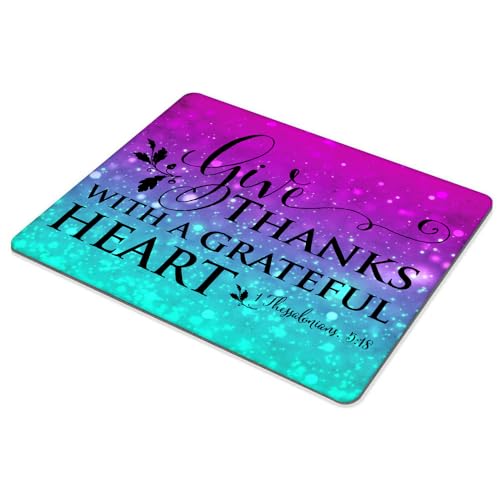 Inspirational Quote，Grateful Heart Mouse pad Customized Mousepad Non-Slip Rubber Base Mouse Pads for Computers Laptop Office Desk Accessories Mouse pad - color: Inspirational quote，Grateful heart