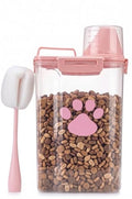 Dog Storage Container with Cleaning Brush and Measuring Cup | Airtight Portable Pet Food Containers with Upgraded Large Spout and Cup for Dogs,Cats,Birds,Small Animals(Pink) - color: 3QT-Pink