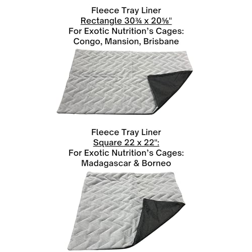 Fleece Tray Liner- Soft & Durable for Variety of Cages (Rectangle)