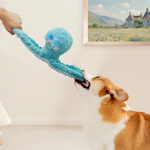 Squeaky Octopus Dog Toys，Interactive Plush Toys for Large Medium Pets - style: Octopus dog toys
