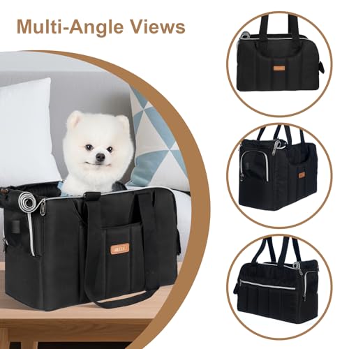 Dog Purse Carrier for Small Dogs Cats Rabbits Up to 12lbs, Lightweight Pet Sling Carriers with Crossbody Strap, Portable Puppy Soft Sided Tote Bag Carrier for Vet,Hiking,Travel Black - color: Black