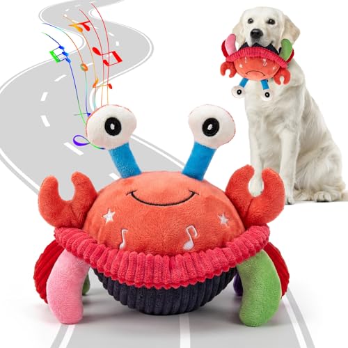 BABORUI Interactive Dog Toys Crab, Jumping Squeaky Dog Toys with Recording and Music Modes, Rechargeable Moving Dog Chew Toys for Small/Medium/Large Dogs to Keep Them Busy(Crab) - color: Crab