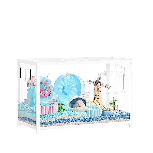BUCATSTATE Hamster Cage 2.0, Large Hamster Enclosure (31in, White) | Stackable 3.84 ft² Large Habitats with Deep Beddiing Base, Sturdy Aluminum Frame, Front and Top Access, Easy Assemble - color: White, size: 31.4"L x 17.6"W x 20.6"H