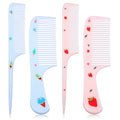 LIQWEI 4Pcs Cute Toddler Hair Comb Set, Baby Hair Combs, Combs for Kids Hairs Brush Set for Girls Boys, Mini Comb Rat Tail Hairing Styling for Toddler Child's Hairs Travel (Style B)