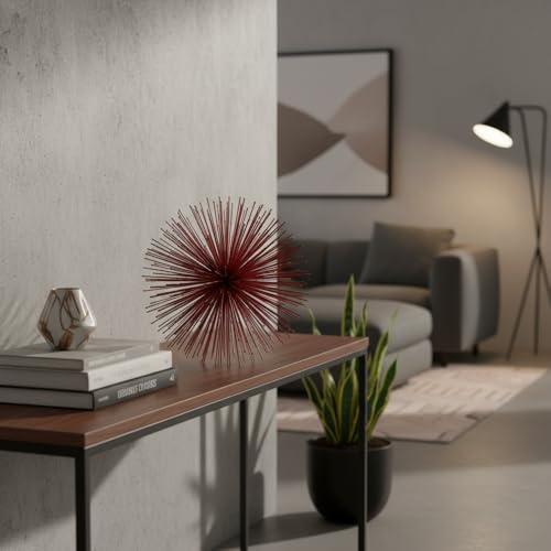 Modern Day Accents 5250 Erizo Spiked Large Red Sphere, 10" D - color: Red, size: Large