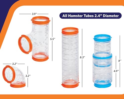 MidWest Homes for Pets Curvy Hamster Tube Value Pack, Compatible on All Midwest and Ferplast Hamster Cages, Model FP-CTVP - size: Curvy Tube Value Pack