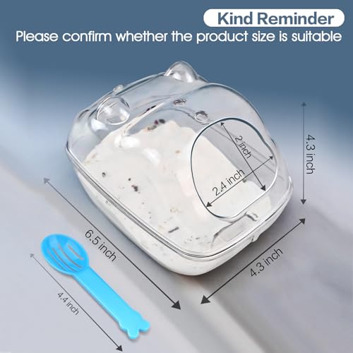 lazYYzal Hamster Bathtub,Hamster Bathroom,Small Animal Habitat Décor,Sand Bath Container Transparent Beds,Hamster Bed,Ice Bathtub,Sleep Pad Nest,Sand Bath Box for Small Pet Animals Cage Accessories（L） - size: L 6.5*4.3*4.3 inch