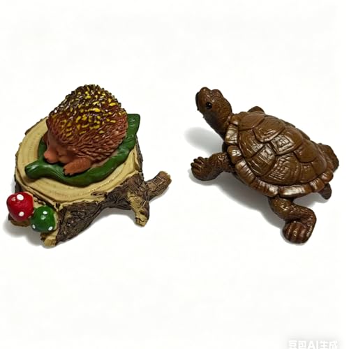 3 pcs Hedgehogs Turtle Statue Stump Sculpture,Fairy Wild Garden Decor Supplies, Cute Outdoor/Indoor Garden Ornament for Patio, Yard, Flower Bed, Home Decoration