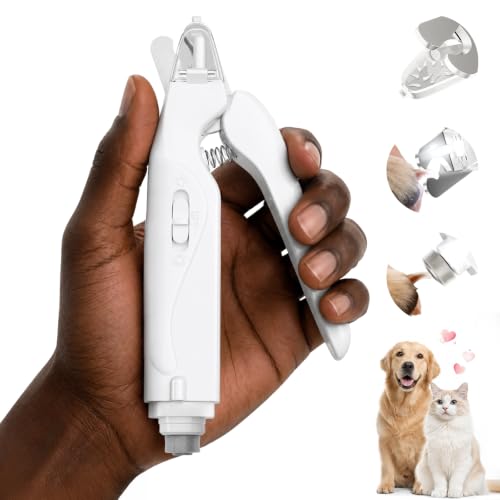 Dog Nail Clippers with Light and Dog Nail Grinder Quiet, Dog Nail Trimmers | 2-in-1 Dog Nail Grinder with Guard,Cat Nail Clipper Trimmer,Silent Professional Pet Nail File Grooming Tool