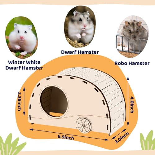 CypherX Wooden Hamster Hideout Hamster Toys Small Animals Cage Accessories for Hammie and Other Small Pets