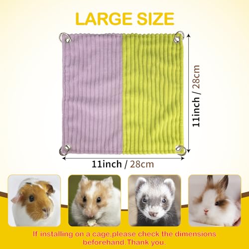 BESNEW Enlarged Guinea Pig Hammock,Bunny Ferret Hamster Small Animal Hammock for Hiding Sleeping,Wooden Guinea Pig Hammock Accessories - style: Hammock
