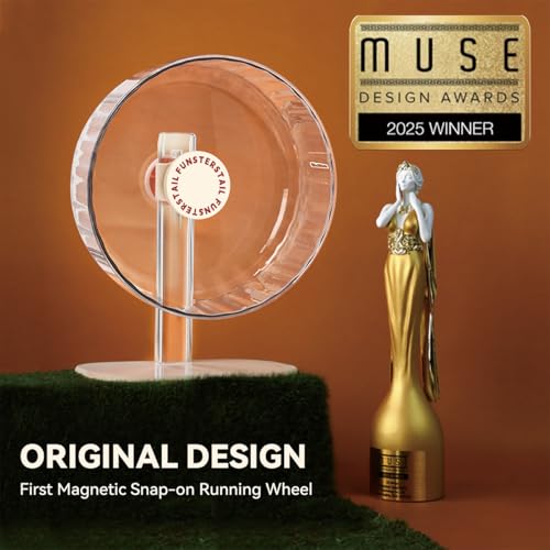 Super Silent Hamster Wheel 10.4 Inch, Magnetic Large Rat Wheel for Chinchilla, Gerbil, Guinea Pig, Cat, Mouse, Sugar Glider and Dwarf, Syrian Hamster Accessories (Cream White) - color: Cream White, size: Medium(10.4inch)