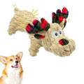 Dog Toys Squeaky Interactive Deer Shape Toy | Puppy Teething Chew Toy, Stuffed PP Cotton, Crinkle Sound Paper Tail, Large Medium Small Breeds - style: Christmas Deer Wide Velvet
