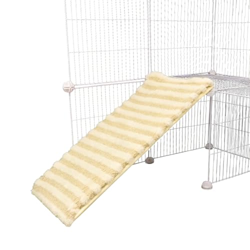 Ramp Fuzzy Cover for Small Animals Cage Guinea Pig Ferret Nation Stair Cover for Guinea Pig cage & Small Animal Cages | Ramp Measures 28L x 12W Inches (Yellow) - color: Yellow