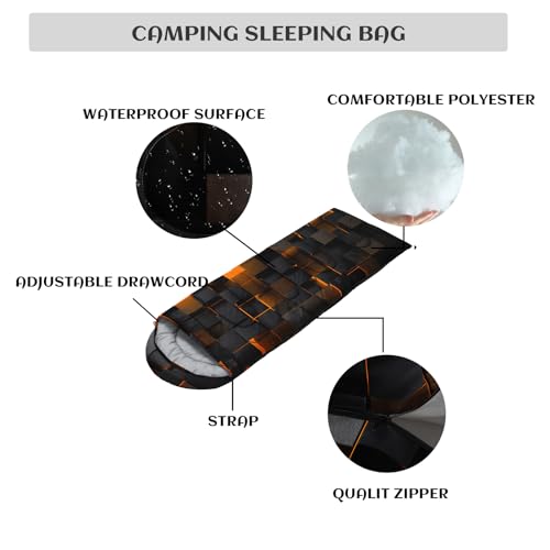 Sleeping Bags for Adults and Kids Backpacking Camping Sleeping Bags for Girls and Boys Lightweight Waterproof Cold/Warm Sleeping Bag for All Season - color: yellow