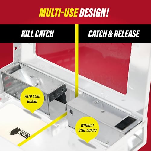 Catchmaster Multi-Catch Mouse Trap, Humane Mouse Trap Indoor for Home, Includes 1 Replaceable Glue Board, Live Catch Pest Control for Garage & Shed (White) - size: 1-Trap White